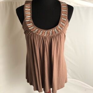 Kische brown sequin sleeveless top M